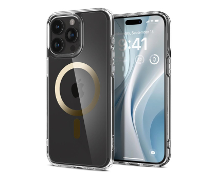 Etui do telefonów SPIGEN Ultra Hybrid Mag Magsafe do iPhone 15 Pro Max gold ACS06579